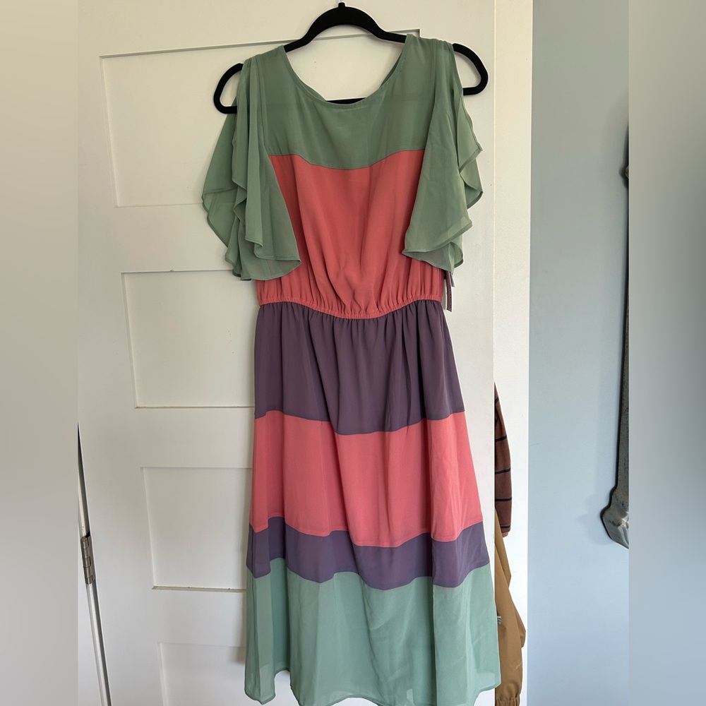 Just fab sheet colour block dress